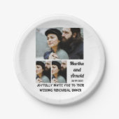 リハ結婚ーサルディナーカスタム3フォトコラージュ ペーパープレート (正面)