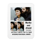 リハ結婚ーサルディナーカスタム3フォトコラージュ マグネット (縦)