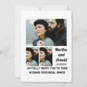 リハ結婚ーサルディナーカスタム3フォトコラージュ 招待状 (正面)