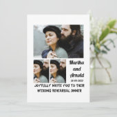 リハ結婚ーサルディナーカスタム3フォトコラージュ 招待状 (スタンド正面)