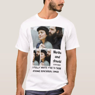 リハ結婚ーサルディナーカスタム3フォトコラージュ Tシャツ