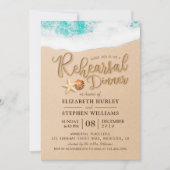 リハ結婚ーサルディナーサマービーチヒトデ 招待状 (正面)
