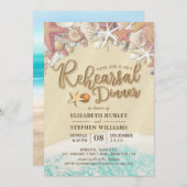 リハ結婚ーサルディナーサマービーチヒトデ 招待状 (正面/裏面)