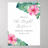 リハ結婚ーサルディナーシンボルや象徴ハイビスカスフラワー ポスター (正面)