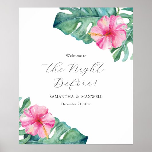 リハ結婚ーサルディナーシンボルや象徴ハイビスカスフラワー ポスター (正面)