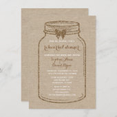リハ結婚ーサルディナー | メイスンジャールリネンキャンバス 招待状 (正面/裏面)