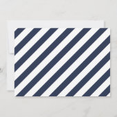 リハ航海のーサルディナーネイビーブルー&ホワイトストライプ 招待状 (裏面)