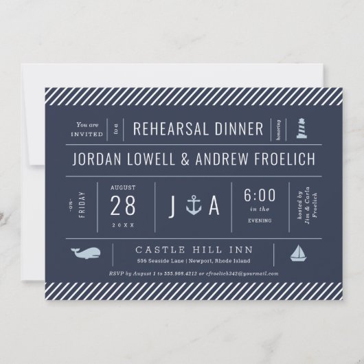 リハ航海のーサルディナー招待状発表 案内状 (正面)