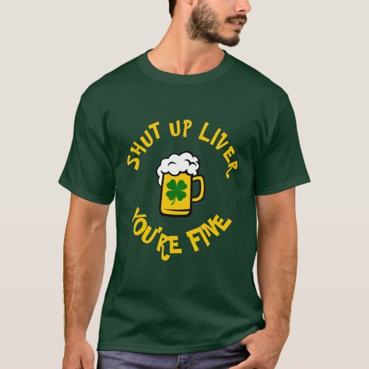 リバおもしろいービールSt patricks dayを閉じる Tシャツ (正面)