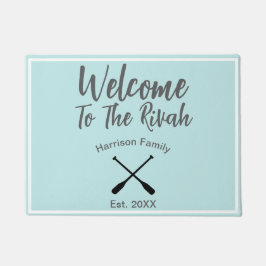 リバの家族のカスタム名前へようこそ ドアマット