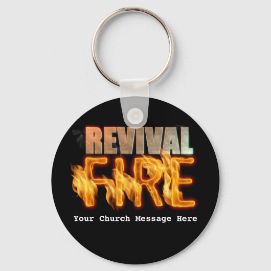 リバイバル火災教会アウトリーチタイポグラフィ伝道主義 キーホルダー (正面)