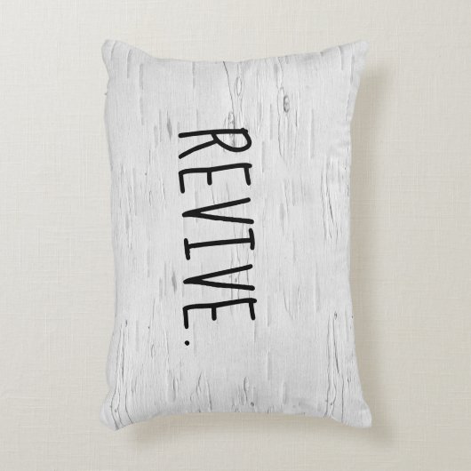 リバイブ文字オン樺の木ツリーアクセント枕 アクセントクッション (正面(垂直))