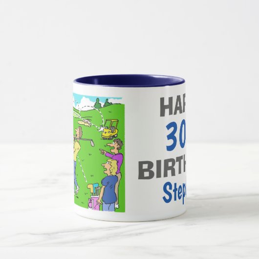 リバウンドするショットを持つゴルファー マグカップ (中央)