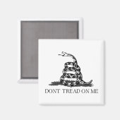 リバタリアン・ガズデンフラッグ・黒 Don't Tread on Me マグネット (正面/裏面)