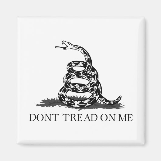 リバタリアン・ガズデンフラッグ・黒 Don't Tread on Me マグネット (正面)