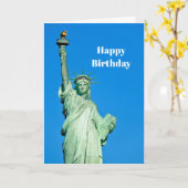 リバティの女神ニューヨークフォト誕生日 カード (黄色い花)