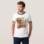 リバティの炎が燃える – 色鮮やか付きリンガー Tシャツ (正面フル)