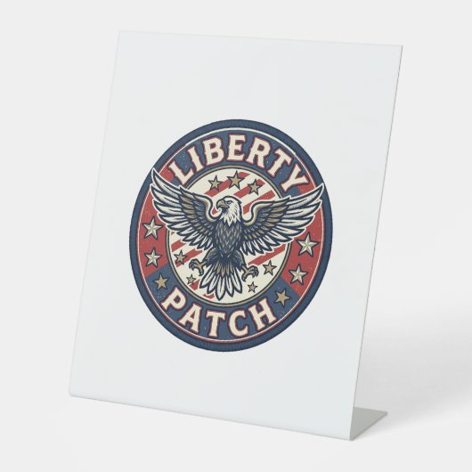 リバティパッチ愛国刺繍パッチ 台座サイン (正面)
