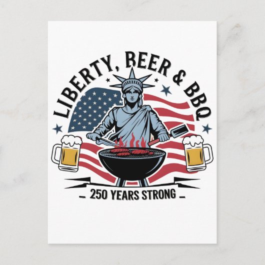 リバティビール&BBQ 250周年おめでとう 7月4日 ポストカード (正面)