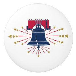 リバティベルブルーイラストレーションセラミックプル セラミックノブ