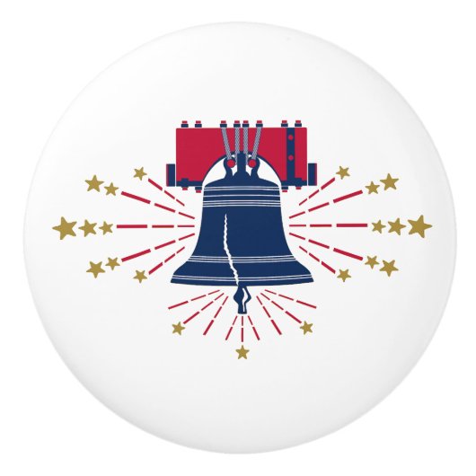 リバティベルブルーイラストレーションセラミックプル セラミックノブ (正面)