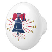 リバティベルブルーイラストレーションセラミックプル セラミックノブ (右)