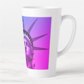 リバティポップ・アートのーニューヨークのブルーパープルの芸術像 カフェラテマグ (右)