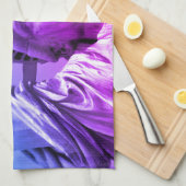 リバティポップ・アートのーニューヨークのブルーパープルの芸術像 キッチンタオル (四つ折り)