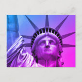 リバティポップ・アートのーニューヨークのブルーパープルの芸術像 シーズンポストカード (正面)