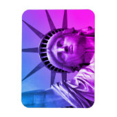 リバティポップ・アートのーニューヨークのブルーパープルの芸術像 マグネット (縦)