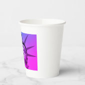 リバティポップ・アートのーニューヨークのブルーパープルの芸術像 紙コップ (左)