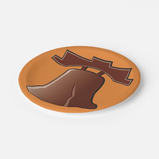 リバティモダンベルパトリオティックフィラデルフィアのアイコン ペーパープレート (アングル)