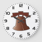 リバティモダンベルパトリオティックフィラデルフィアのアイコン ラージ壁時計 (正面)