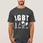 リバティーガンビールタコスLGBTパロディおもしろいギフト Tシャツ (正面)