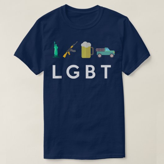 リバティーガンビールト   ラック面白いLGBT  Tシャツ (デザイン正面)