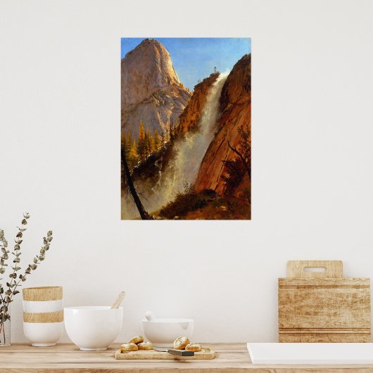 リバティーキャップヨセミテパークウォーターフォール1873 ポスター (キッチン)