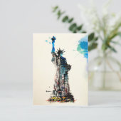 リバティーニューヨークシティトラベルラブウォーターカラー シーズンポストカード (スタンド正面)