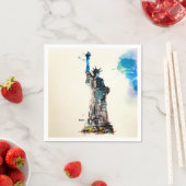 リバティーニューヨークシティトラベルラブウォーターカラー スタンダードカクテルナプキン (インサイチュ)