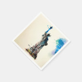 リバティーニューヨークシティトラベルラブウォーターカラー スタンダードカクテルナプキン (角)