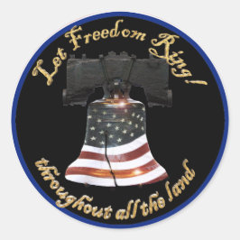 リバティーベルとアメリカ国旗 – Let Freedomリングや輪 ラウンドシール