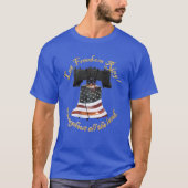 リバティーベルとアメリカ国旗 – Let Freedomリングや輪 Tシャツ (正面)