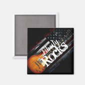 リバティーロックヴィンテージアメリカ国旗 マグネット (正面/裏面)