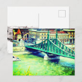 リバティー橋 - ブダペスト - 絵画 ポストカード (正面/裏面)