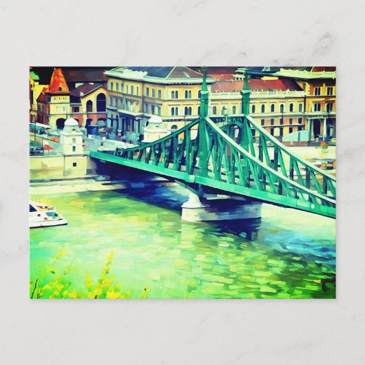 リバティー橋 - ブダペスト - 絵画 ポストカード (正面)