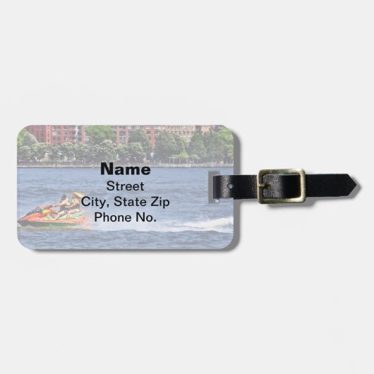 リバティ州パーク – モリス運河バウンズのジェットスキー ラゲッジタグ (正面横)