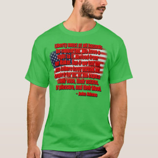 リバティ引用文ジョン・アダムス Tシャツ