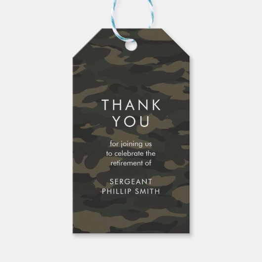 リバティ軍隊リタイアメントパーティーカモフラージュ ギフトタグ (正面)