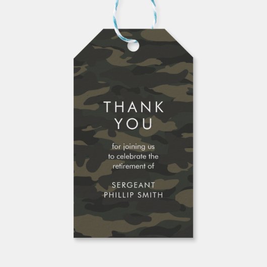 リバティ軍隊リタイアメントパーティーカモフラージュ ギフトタグ (裏面)