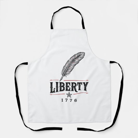 リバティ1776愛国フェザーベクトルデザイン1 エプロン (正面)