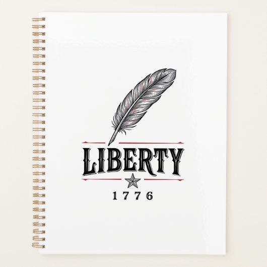 リバティ1776愛国フェザーベクトルデザイン1 プランナー手帳 (正面)